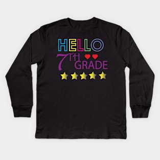 HELLO 7th GRADE funny Kids Long Sleeve T-Shirt